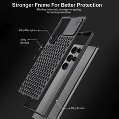 R-JUST RJ58 Aromatherapy Metal Cooling Phone Case, For Samsung Galaxy S24 Ultra 5G, For Samsung Galaxy S24+ 5G, For Samsung Galaxy S24 5G, For Samsung Galaxy S23 Ultra 5G