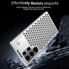 R-JUST RJ58 Aromatherapy Metal Cooling Phone Case, For Samsung Galaxy S24 Ultra 5G, For Samsung Galaxy S24+ 5G, For Samsung Galaxy S24 5G, For Samsung Galaxy S23 Ultra 5G
