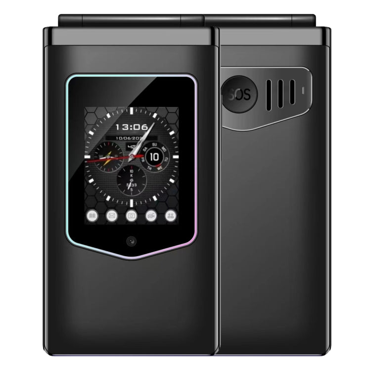 HAMTOD T8 4G Flip Phone, 2.8 inch + 1.77 inch, VoLTE, BT, SOS, OTG