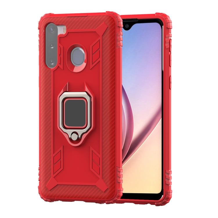Carbon Fiber Protective Case with 360 Degree Rotating Ring Holder, For Samsung Galaxy A21 (US), For Samsung Galaxy A71 (5G), For Samsung Galaxy A51 (5G), For Xiaomi Mi 10 Lite / Youth (5G), For Xiaomi Redmi 9A, For Xiaomi Redmi 9C