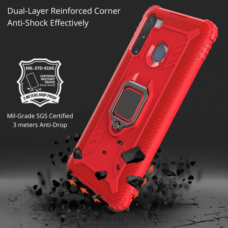Carbon Fiber Protective Case with 360 Degree Rotating Ring Holder, For Samsung Galaxy A21 (US), For Samsung Galaxy A71 (5G), For Samsung Galaxy A51 (5G), For Xiaomi Mi 10 Lite / Youth (5G), For Xiaomi Redmi 9A, For Xiaomi Redmi 9C