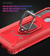 Carbon Fiber Protective Case with 360 Degree Rotating Ring Holder, For Samsung Galaxy A21 (US), For Samsung Galaxy A71 (5G), For Samsung Galaxy A51 (5G), For Xiaomi Mi 10 Lite / Youth (5G), For Xiaomi Redmi 9A, For Xiaomi Redmi 9C, For Huawei Y6p