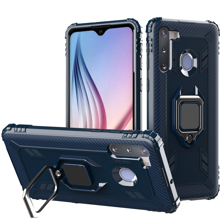 Carbon Fiber Protective Case with 360 Degree Rotating Ring Holder, For Samsung Galaxy A21 (US), For Samsung Galaxy A71 (5G), For Samsung Galaxy A51 (5G), For Xiaomi Mi 10 Lite / Youth (5G), For Xiaomi Redmi 9A, For Xiaomi Redmi 9C