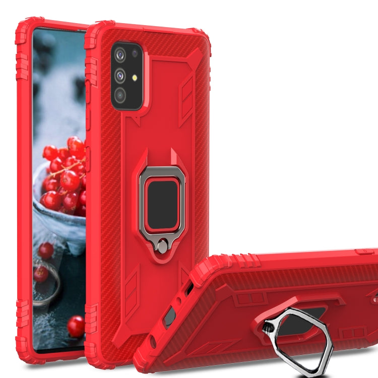 Carbon Fiber Protective Case with 360 Degree Rotating Ring Holder, For Samsung Galaxy A21 (US), For Samsung Galaxy A71 (5G), For Samsung Galaxy A51 (5G), For Xiaomi Mi 10 Lite / Youth (5G), For Xiaomi Redmi 9A, For Xiaomi Redmi 9C