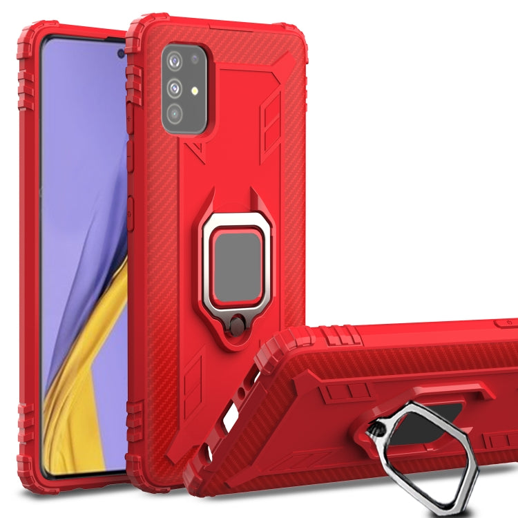 Carbon Fiber Protective Case with 360 Degree Rotating Ring Holder, For Samsung Galaxy A21 (US), For Samsung Galaxy A71 (5G), For Samsung Galaxy A51 (5G), For Xiaomi Mi 10 Lite / Youth (5G), For Xiaomi Redmi 9A, For Xiaomi Redmi 9C
