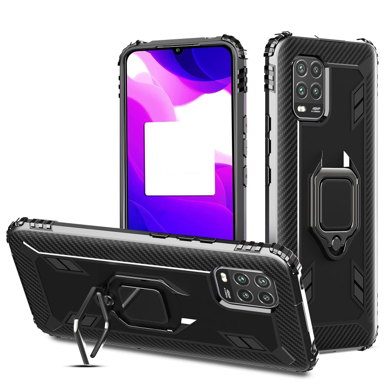 Carbon Fiber Protective Case with 360 Degree Rotating Ring Holder, For Samsung Galaxy A21 (US), For Samsung Galaxy A71 (5G), For Samsung Galaxy A51 (5G), For Xiaomi Mi 10 Lite / Youth (5G), For Xiaomi Redmi 9A, For Xiaomi Redmi 9C