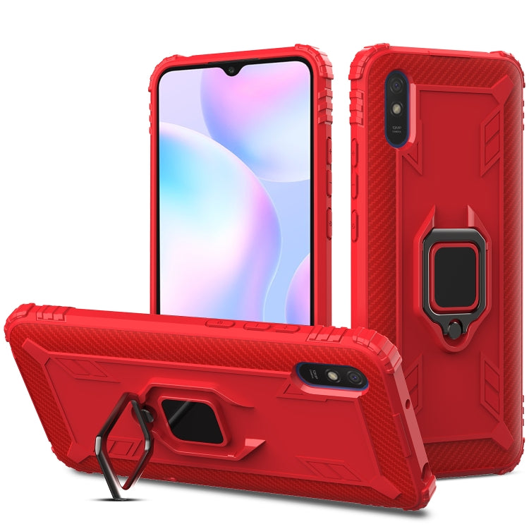 Carbon Fiber Protective Case with 360 Degree Rotating Ring Holder, For Samsung Galaxy A21 (US), For Samsung Galaxy A71 (5G), For Samsung Galaxy A51 (5G), For Xiaomi Mi 10 Lite / Youth (5G), For Xiaomi Redmi 9A, For Xiaomi Redmi 9C