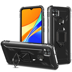 Carbon Fiber Protective Case with 360 Degree Rotating Ring Holder, For Samsung Galaxy A21 (US), For Samsung Galaxy A71 (5G), For Samsung Galaxy A51 (5G), For Xiaomi Mi 10 Lite / Youth (5G), For Xiaomi Redmi 9A, For Xiaomi Redmi 9C, For Huawei Y6p