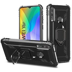 Carbon Fiber Protective Case with 360 Degree Rotating Ring Holder, For Samsung Galaxy A21 (US), For Samsung Galaxy A71 (5G), For Samsung Galaxy A51 (5G), For Xiaomi Mi 10 Lite / Youth (5G), For Xiaomi Redmi 9A, For Xiaomi Redmi 9C, For Huawei Y6p