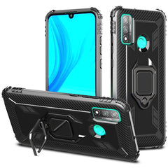 Carbon Fiber Protective Case with 360 Degree Rotating Ring Holder, For Samsung Galaxy A21 (US), For Samsung Galaxy A71 (5G), For Samsung Galaxy A51 (5G), For Xiaomi Mi 10 Lite / Youth (5G), For Xiaomi Redmi 9A, For Xiaomi Redmi 9C, For Huawei Y6p