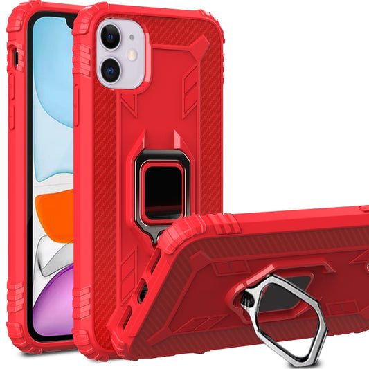 Funda protectora de fibra de carbono con soporte de anillo giratorio de 360 ​​grados, para iPhone 12 mini, para iPhone 12/12 Pro, para iPhone 12 Pro Max