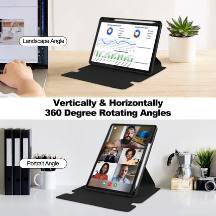 360 Rotation Transparent Smart Leather Case with Keyboard, For Lenovo Tab M11/Xiaoxin Pad 11 2024
