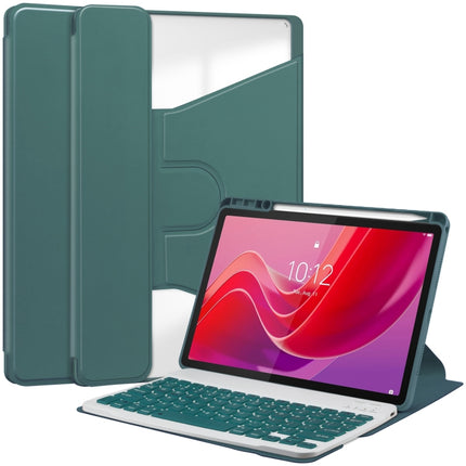 360 Rotation Transparent Smart Leather Case with Keyboard, For Lenovo Tab M11/Xiaoxin Pad 11 2024