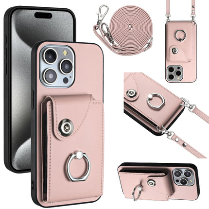 Organ Card Bag Ring Holder Phone Case with Long Lanyard, For iPhone 16, For iPhone 15 Pro Max, For iPhone 15 Pro, For iPhone 15 Plus