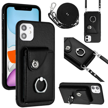 Organ Card Bag Ring Holder Phone Case with Long Lanyard, For iPhone 13, For iPhone 13 mini, For iPhone 12, For iPhone 12 Pro Max