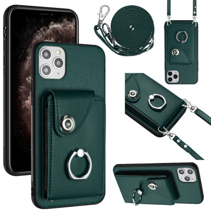 Organ Card Bag Ring Holder Phone Case with Long Lanyard, For iPhone 12 Pro, For iPhone 12 mini, For iPhone 11 Pro Max, For iPhone 11