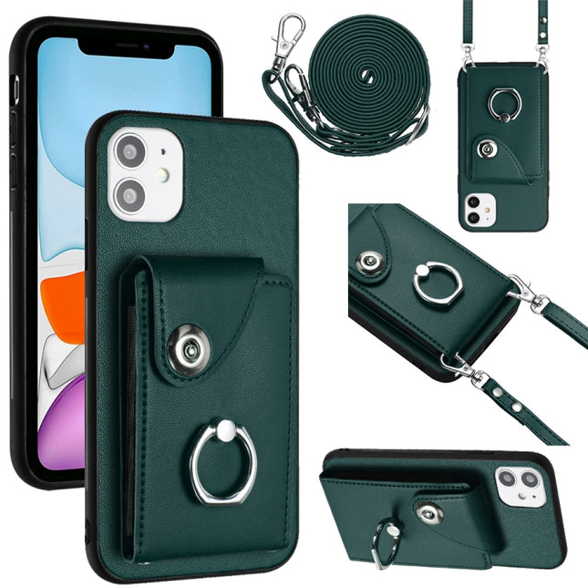 Organ Card Bag Ring Holder Phone Case with Long Lanyard, For iPhone 12 Pro, For iPhone 12 mini, For iPhone 11 Pro Max, For iPhone 11