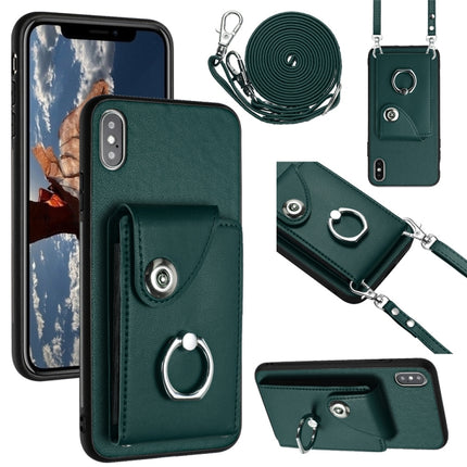 Organ Card Bag Ring Holder Phone Case with Long Lanyard, For iPhone 11 Pro, For iPhone X / XS, For iPhone XR, For iPhone XS Max