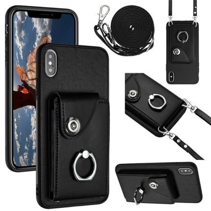 Organ Card Bag Ring Holder Phone Case with Long Lanyard, For iPhone 11 Pro, For iPhone X / XS, For iPhone XR, For iPhone XS Max