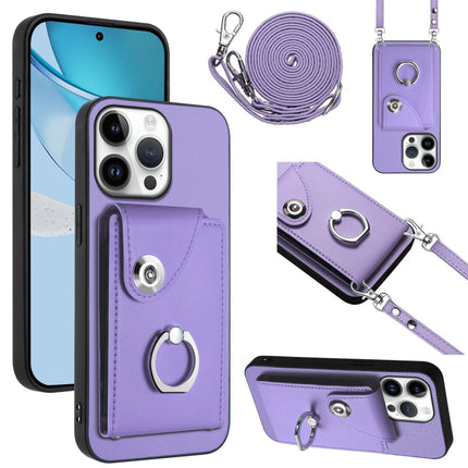 Organ Card Bag Ring Holder Phone Case with Long Lanyard, For iPhone 16e, For iPhone 16 Pro Max, For iPhone 16 Pro, For iPhone 16 Plus