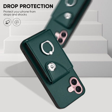 Organ Card Bag Ring Holder Phone Case with Long Lanyard, For iPhone 16, For iPhone 15 Pro Max, For iPhone 15 Pro, For iPhone 15 Plus