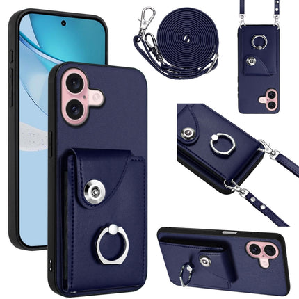 Organ Card Bag Ring Holder Phone Case with Long Lanyard, For iPhone 16, For iPhone 15 Pro Max, For iPhone 15 Pro, For iPhone 15 Plus