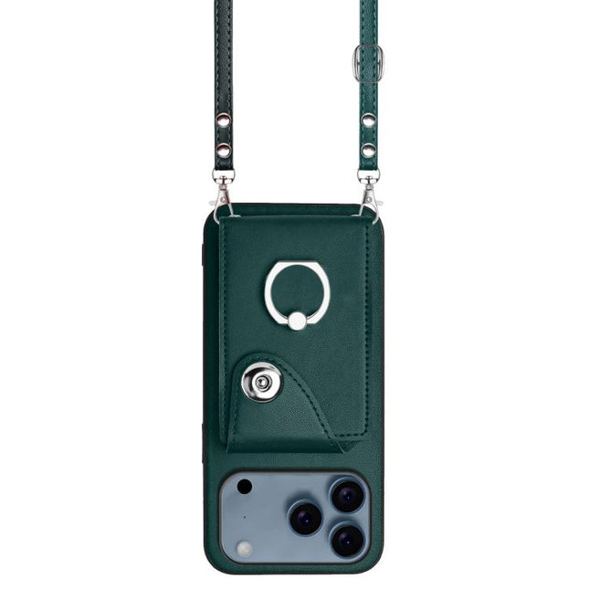 Organ Card Bag Ring Holder Phone Case with Long Lanyard, For iPhone 17e / 16e, For iPhone 17 Pro Max, For iPhone 17 Pro, For iPhone 17