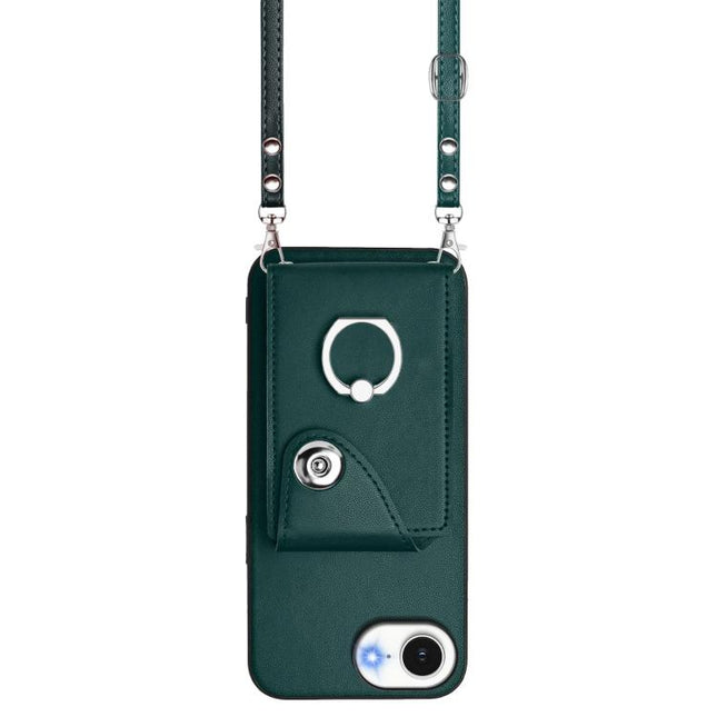 Organ Card Bag Ring Holder Phone Case with Long Lanyard, For iPhone 16e, For iPhone 16 Pro Max, For iPhone 16 Pro, For iPhone 16 Plus
