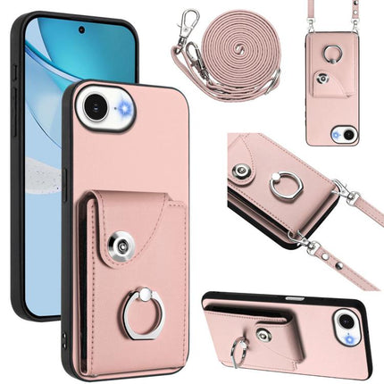 Organ Card Bag Ring Holder Phone Case with Long Lanyard, For iPhone 16e, For iPhone 16 Pro Max, For iPhone 16 Pro, For iPhone 16 Plus