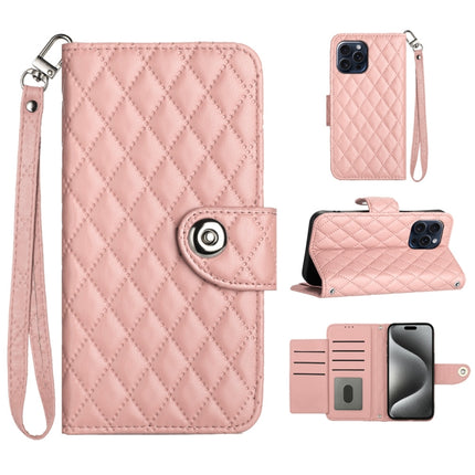 Rhombic Texture Flip Leather Phone Case with Lanyard, For iPhone 14 Pro Max, For iPhone SE 2022 / 2020 / 8 / 7, For iPhone 13 Pro Max, For iPhone 13 Pro