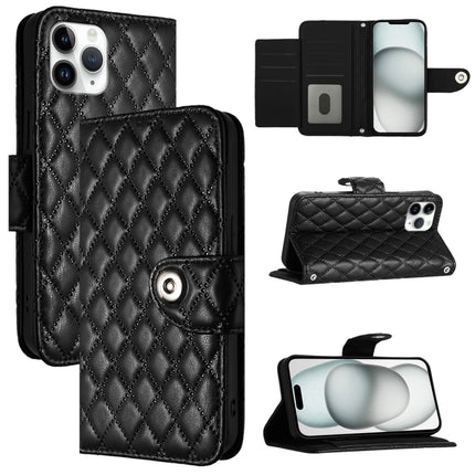 Rhombic Texture Flip Leather Phone Case with Lanyard, For iPhone 11, For iPhone 11 Pro, For iPhone XS / X, For iPhone XR