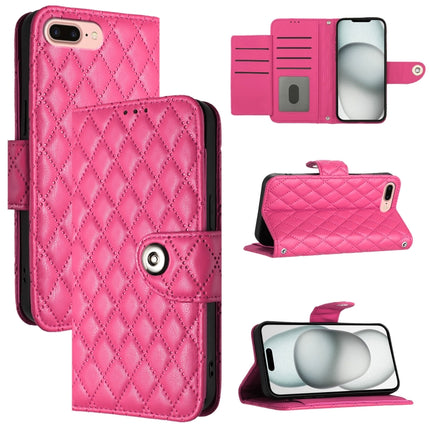 Rhombic Texture Flip Leather Phone Case with Lanyard, For iPhone XS Max, For iPhone 8 Plus / 7 Plus / 6s Plus