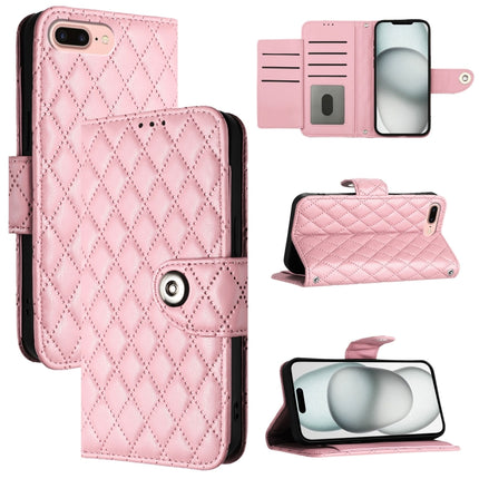 Rhombic Texture Flip Leather Phone Case with Lanyard, For iPhone XS Max, For iPhone 8 Plus / 7 Plus / 6s Plus