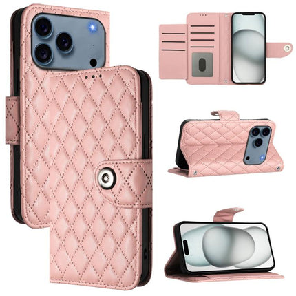 Rhombic Texture Flip Leather Phone Case with Lanyard, For iPhone 17 Pro Max, For iPhone 17 Pro, For iPhone 17, For iPhone Air
