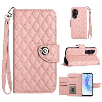 Rhombic Texture Flip Leather Phone Case with Lanyard, For Honor X9b / Magic6 Lite, For Honor X6a, For Honor X8 4G / X30i / Play6T Pro, For Honor 90 Lite