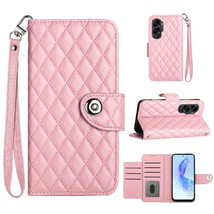 Rhombic Texture Flip Leather Phone Case with Lanyard, For Honor X9b / Magic6 Lite, For Honor X6a, For Honor X8 4G / X30i / Play6T Pro, For Honor 90 Lite
