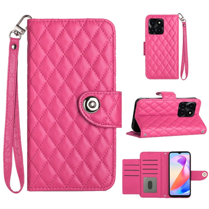 Rhombic Texture Flip Leather Phone Case with Lanyard, For Honor X9b / Magic6 Lite, For Honor X6a, For Honor X8 4G / X30i / Play6T Pro, For Honor 90 Lite