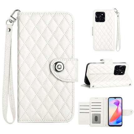 Rhombic Texture Flip Leather Phone Case with Lanyard, For Honor X9b / Magic6 Lite, For Honor X6a, For Honor X8 4G / X30i / Play6T Pro, For Honor 90 Lite