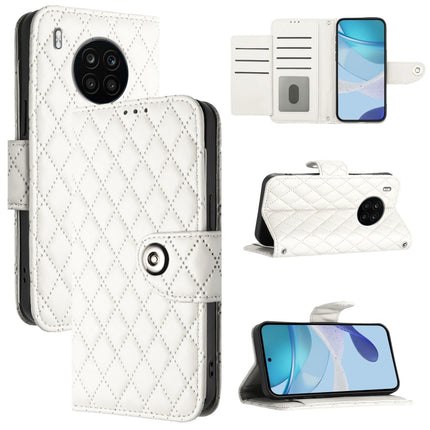 Rhombic Texture Flip Leather Phone Case with Lanyard, For Honor 60 SE, For Honor 60 Pro, For Honor 60, For Honor 50 Lite / Huawei nova 8i