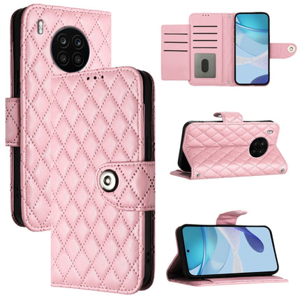 Rhombic Texture Flip Leather Phone Case with Lanyard, For Honor 60 SE, For Honor 60 Pro, For Honor 60, For Honor 50 Lite / Huawei nova 8i