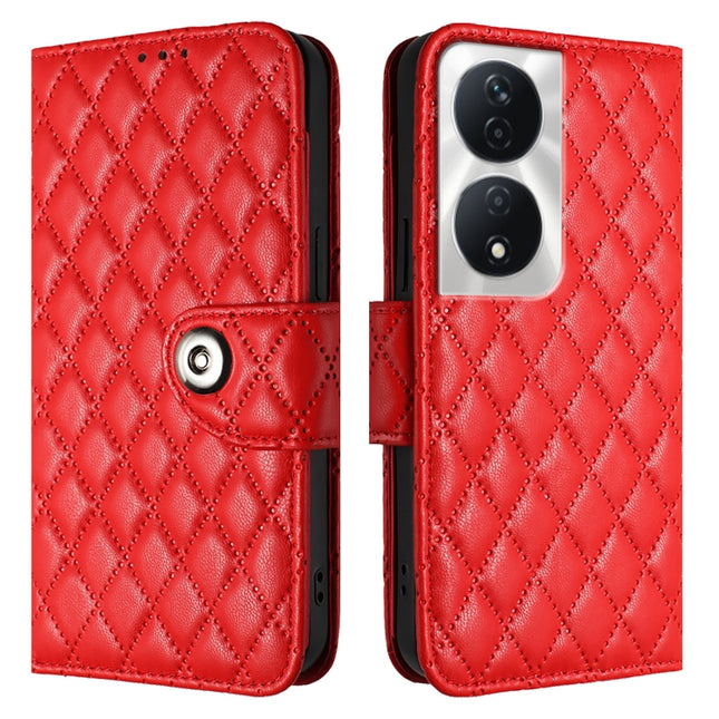 Rhombic Texture Flip Leather Phone Case with Lanyard, For Honor Play 50 Plus, For Honor Magic6 Pro, For Honor Magic6, For Honor X8b