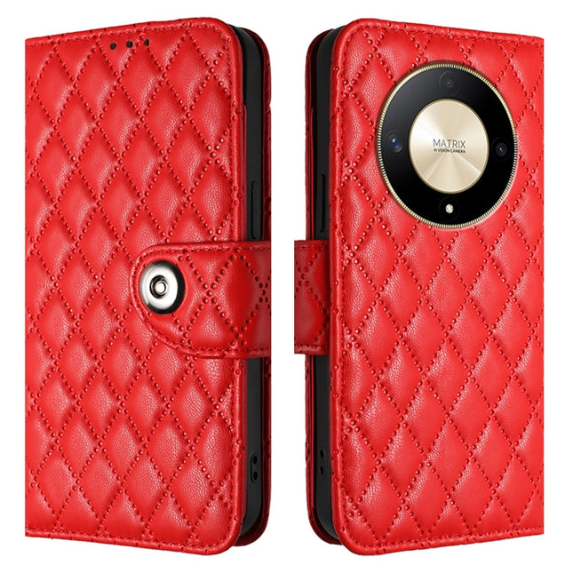 Rhombic Texture Flip Leather Phone Case with Lanyard, For Honor X9b / Magic6 Lite, For Honor X6a, For Honor X8 4G / X30i / Play6T Pro, For Honor 90 Lite