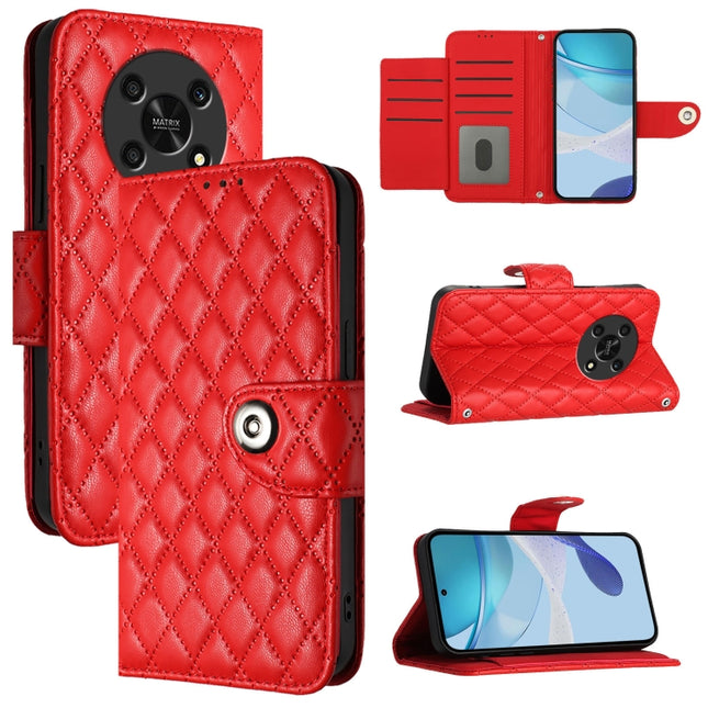 Rhombic Texture Flip Leather Phone Case with Lanyard, For Honor X30 5G / X9 4G / X9 5G, For Honor X40i, For Honor 70 Pro, For Honor 70