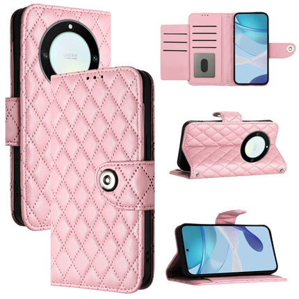 Rhombic Texture Flip Leather Phone Case with Lanyard, For Honor Magic5 Pro, For Honor X40 / X9a / Magic5 Lite, For Honor 80 GT, For Honor 80