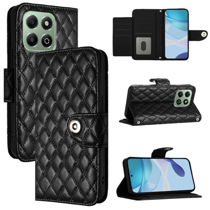Rhombic Texture Flip Leather Phone Case with Lanyard, For Honor 300 5G, For Honor X9c 5G Global, For Honor X6b, For Honor 200