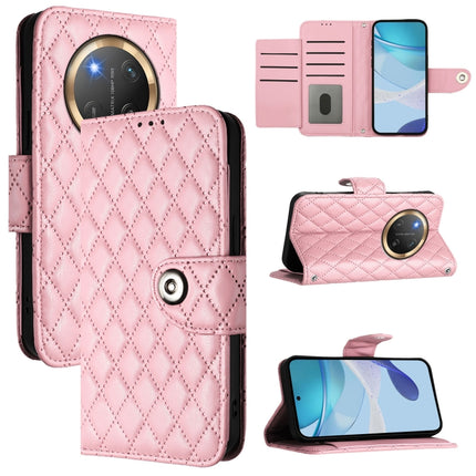 Rhombic Texture Flip Leather Phone Case with Lanyard, For Honor 300 5G, For Honor X9c 5G Global, For Honor X6b, For Honor 200