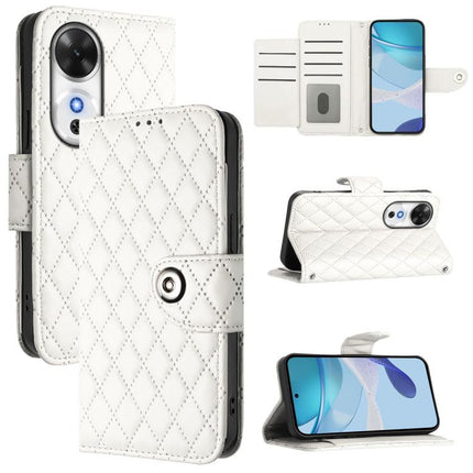 Rhombic Texture Flip Leather Phone Case with Lanyard, For Honor Power 5G, For Honor Play 60 5G, For Honor 400 Lite Global, For Honor 400 Global 156.5mm