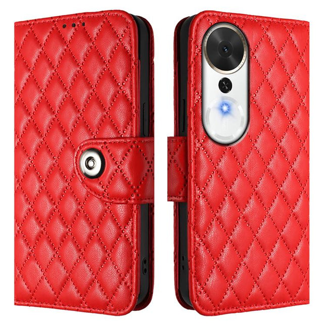 Rhombic Texture Flip Leather Phone Case with Lanyard, For Honor Play 70 Plus, For Honor X5c Plus, For Honor X6c 4G, For Honor 400 Pro 5G 160.8mm Global
