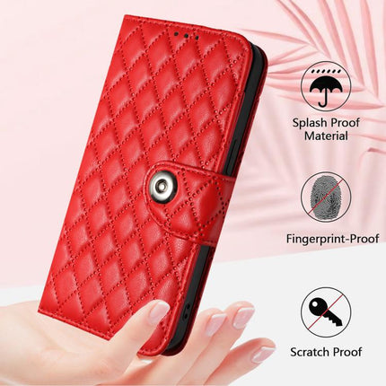 Rhombic Texture Flip Leather Phone Case with Lanyard, For Honor Play 70 Plus, For Honor X5c Plus, For Honor X6c 4G, For Honor 400 Pro 5G 160.8mm Global