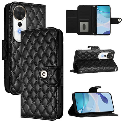 Rhombic Texture Flip Leather Phone Case with Lanyard, For Honor Play 70 Plus, For Honor X5c Plus, For Honor X6c 4G, For Honor 400 Pro 5G 160.8mm Global
